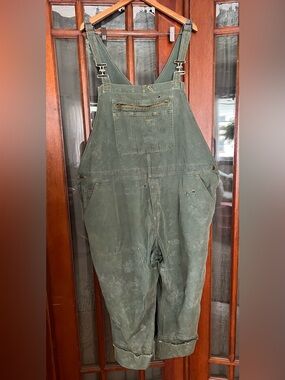 Garden Favorite Carhartt Olive Green Loose-Fit Canvas Carpenter Overalls